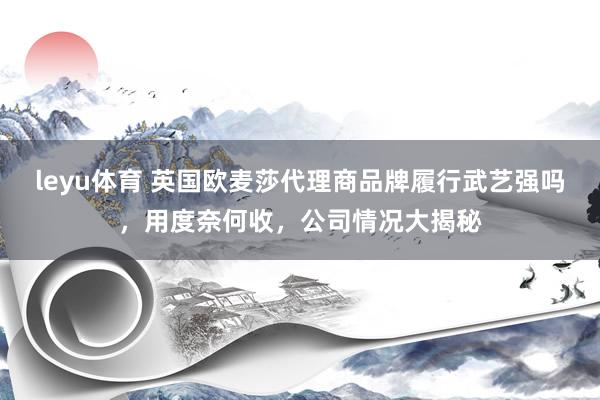 leyu体育 英国欧麦莎代理商品牌履行武艺强吗，用度奈何收，公司情况大揭秘