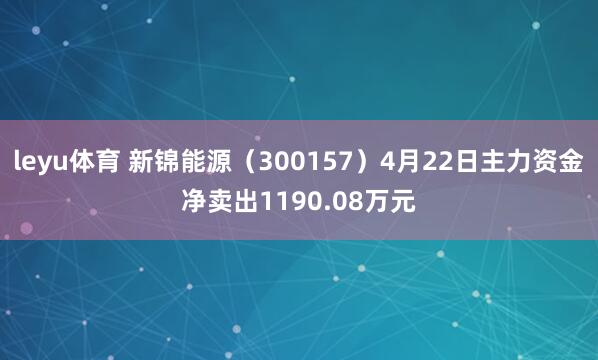 leyu体育 新锦能源（300157）4月22日主力资金净卖出1190.08万元