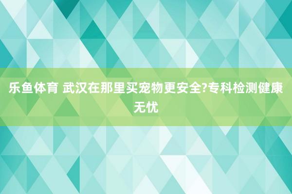乐鱼体育 武汉在那里买宠物更安全?专科检测健康无忧