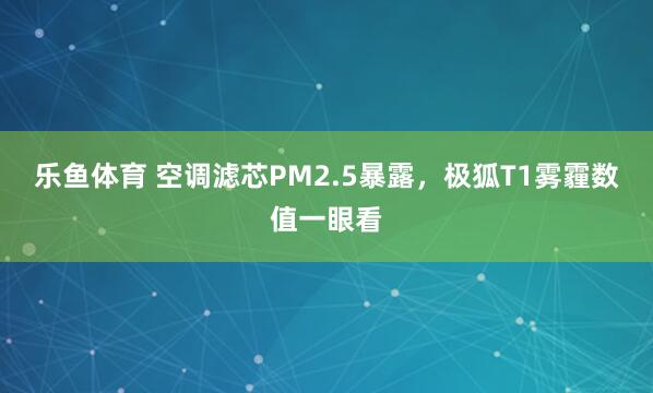 乐鱼体育 空调滤芯PM2.5暴露，极狐T1雾霾数值一眼看