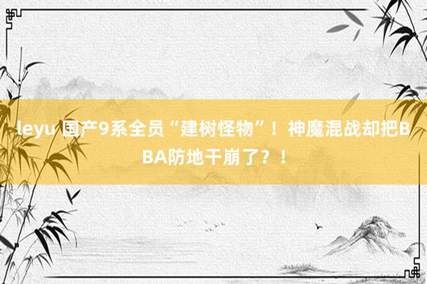 leyu 国产9系全员“建树怪物”！神魔混战却把BBA防地干崩了？！