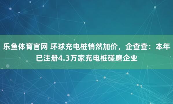 乐鱼体育官网 环球充电桩悄然加价，企查查：本年已注册4.3万家充电桩磋磨企业
