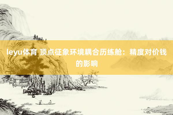 leyu体育 顶点征象环境耦合历练舱：精度对价钱的影响
