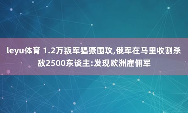 leyu体育 1.2万叛军猖獗围攻,俄军在马里收割杀敌2500东谈主:发现欧洲雇佣军